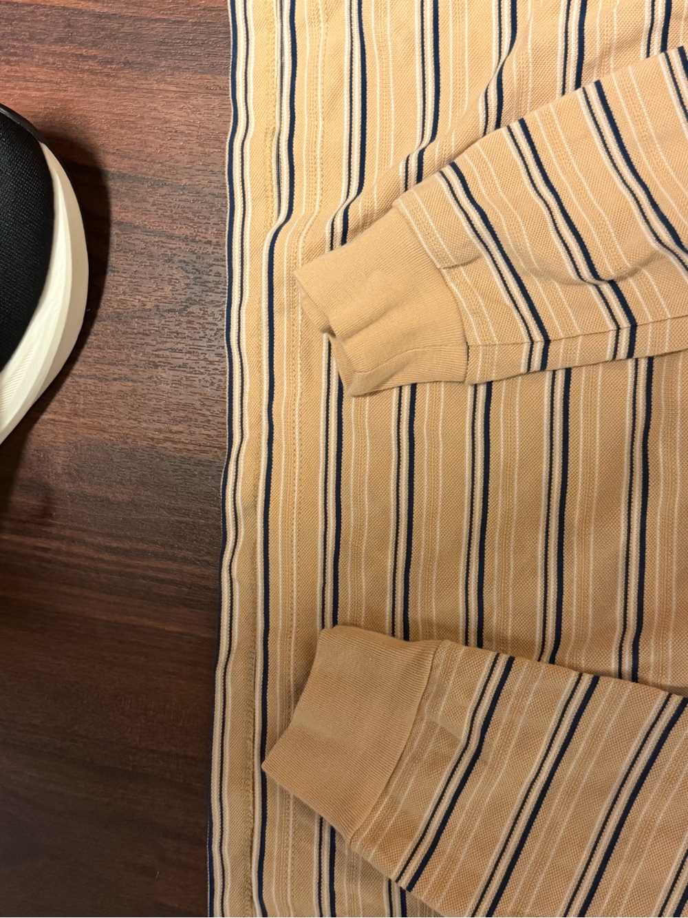 Prada Beige Striped Long-Sleeve Polo Shirt - Picture 5 of 6